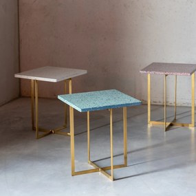 Zuiver Luigi Square Bijzettafel Terrazzo Wit - 40 X 40cm.