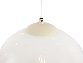 Art Deco hanglamp beige met wit glas 8-lichts - Sandra