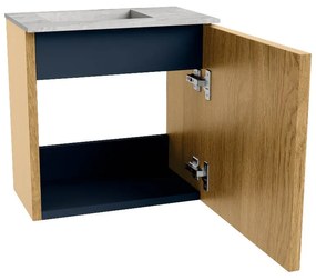 Mondiaz Joya DLux 40cm toiletmeubel oak met wastafel faye links zonder kraangat glace