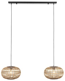 Oosterse hanglamp bamboe 2-lichts - Amira