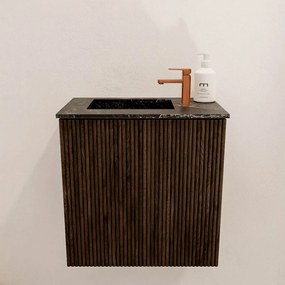 Mondiaz Joya DLux 40cm toiletmeubel walnut met wastafel faye links 1 kraangat lava