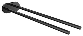 Emco Round Handdoekhouder - 40cm - dubbel - niet draaibaar - zwart 435013340