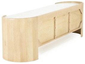 Eleonora Don Tv-meubel Eiken Met Wit Marmer 160 Cm - 165x45x50cm.