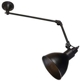 Industriële wandlamp zwart verstelbaar - Wye Industriele / Industrie / Industrial, Landelijk E27 Binnenverlichting Lamp