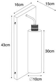 Moderne wandlamp zwart met smoke glas - Stavelot Modern E27 Binnenverlichting Lamp