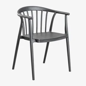 Verpakking Van 4 Ivor Stapelbare Tuinstoelen Met Armleuningen Grijs – Grafiet - Sklum