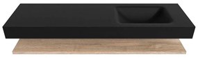 Zaro Alan badmeubel 160cm met planchet washed oak en vrijhangende wastafel cloud rechts 1 kraangat urban
