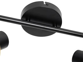 Industriële spot zwart met goud 2-lichts - Kayden