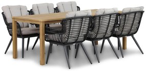 Tuinset 6 personen 210 cm Wicker/Aluminium/Aluminium/wicker Zwart Coco Azzano/Weston