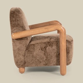 Fauteuil Met Hout Bruin