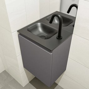 Mondiaz Olan 40cm toiletmeubel dark grey met wastafel urban links 1 kraangat