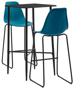 vidaXL 3-delige Barset kunststof turquoise
