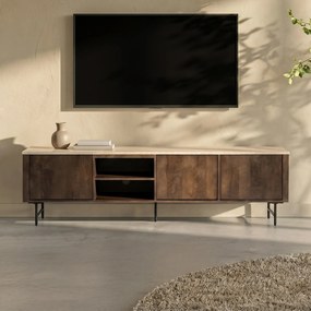 Tv-meubel Met Travertin Blad 200 Cm - 200x40x52cm.