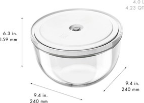 ZWILLING Fresh &amp; Save BOWLS Vacuümkom L / 24 cm, Glas, Transparant - Fresh &amp; Save BOWLS - ZWILLING