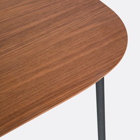 Uittrekbare eettafel, walnootfineer, 4 tot 8 couverts, AMORINO