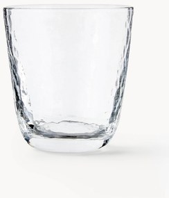 Mondgeblazen waterglazen Hammered, 4-delig