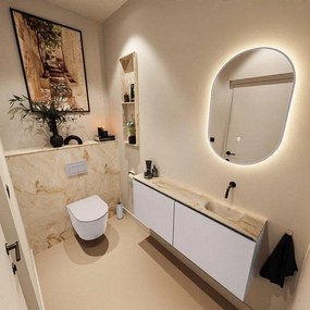 MONDIAZ TURE-DLUX 120cm toiletmeubel Cale. EDEN wastafel Frappe positie rechts. Zonder kraangat. TUREDX120CALR0FRA