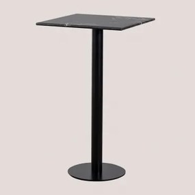 Vierkante Hoge Barkruktafel 60x60 Cm In Rocher Marmer Marmer Nero Marquina & Zwart - Sklum