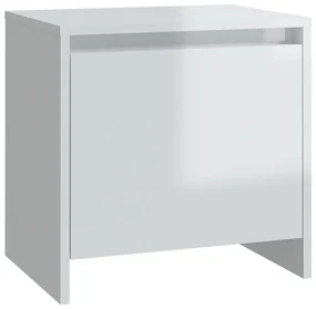 vidaXL Nachtkastje 45x34,5x44,5 cm spaanplaat hoogglans wit
