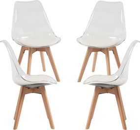 Set 4 Synk Transparante Zitting Stoelen