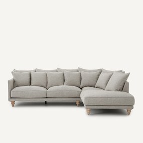 Hoekbank van viscose met structuur en linnen, LAZARE