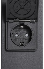 Modern buiten paaltje zwart met smoke glas 50cm met schemersensor IP44 - Denmark