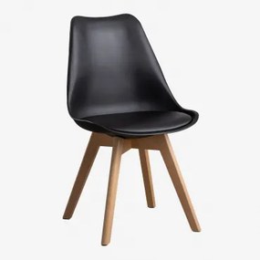 Set Van 2 Nordic Eetkamerstoelen Zwart - Sklum