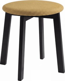 Mazzoni ZOI Karamel (stof Storm 45)/zwart beuken onderstel - RONDE GESTOFFEERDE KRUK VOOR KEUKEN/WOONKAMER