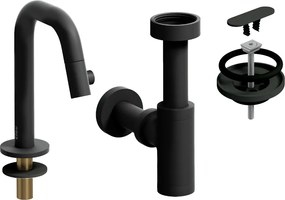 Clou Kaldur fonteinkraan met accessoires zwart mat