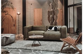 Goossens Bank Calvin groen, micro leer, 2,5-zits, modern design