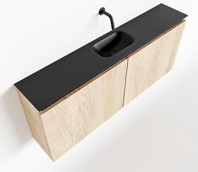 Mondiaz Ture 120cm toiletmeubel washed oak met wastafel urban midden geen kraangat