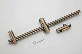 Saniclear Cube inbouw regendouche rond met inbouw douchekop 30x30cm, glijstang en staafhanddouche verouderd messing
