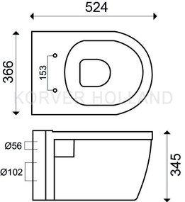 Mueller Pio rimless wandcloset wit