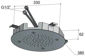Hotbath Mate M196 inbouw hoofddouche met spray 38cm chroom