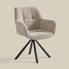 Beige Eetkamerstoel Met Stiksels