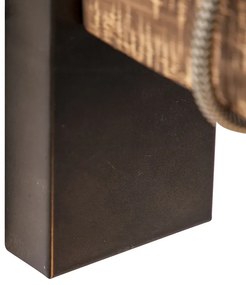 Smart industriële wandlamp zwart met hout incl. wifi G95 - Gallow