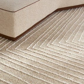 Handgetuft vloerkleed, geborduurde wol, IKAR