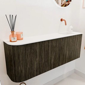 Mondiaz Joya 110cm toiletmeubel ronding links shadow met wastafel faye rechts zonder kraangat talc