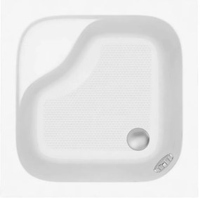 Aqualine diepe vierkante douchebak 90x90x30cm wit