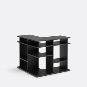 Hoekboekenkast, voor tegen de achterkant van een bank, ABAC