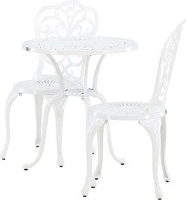 The Outsider Balkonset-Noor-3-Delig-Wit-Aluminium-Ronde-Tafel-60cm-The-Outsider