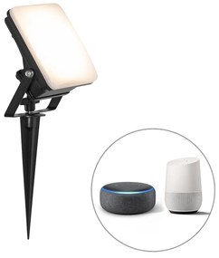 Smart straler zwart 12,8 cm incl. LED IP65 met grondpin - Ruud
