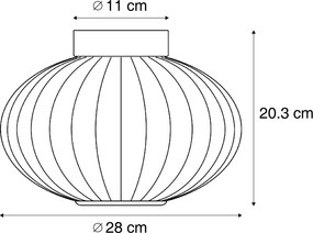 Design plafondlamp zwart 28cm met paars glas incl. LED 3-staps dimbaar - Margherite