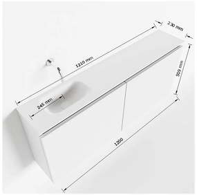 Mondiaz Ture 120cm toiletmeubel army met wastafel urban links 1 kraangat