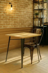 Torix Vierkante Tafel Natuurlijk Hout 70 cm