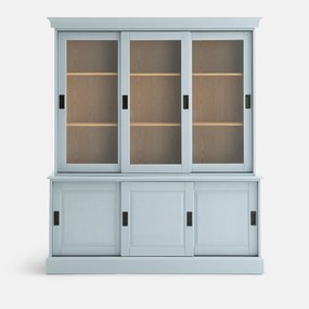 Vitrinekast met 6 deuren, van massief grenen en MDF, POIRET