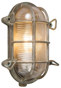 Buitenlamp Retro wandlamp bruin 23 cm IP44 - Nautica 1 ovaal Landelijk / Rustiek, Retro E27 IP44 Buitenverlichting