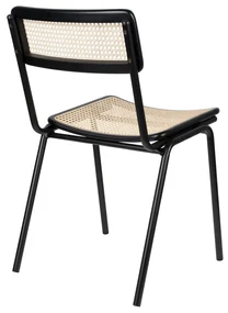 Zuiver Jort Retro Stoel Met Rotan Zwart