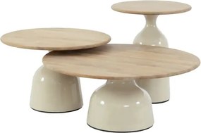 4 Seasons Outdoor June loungetafel crème met rond blad Ø 60 cm SALE Loungetafel   beige weerbestendig
