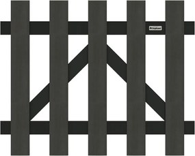 Tuinhek poort composiet Luxe antraciet met antraciet aluminium frame (100 x 80 cm) incl. beslag